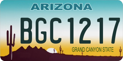 AZ license plate BGC1217