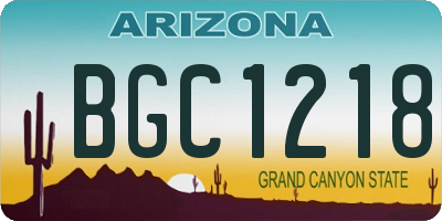 AZ license plate BGC1218
