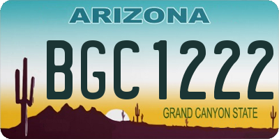 AZ license plate BGC1222