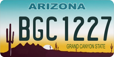 AZ license plate BGC1227