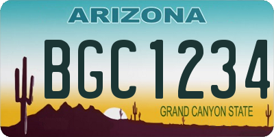 AZ license plate BGC1234