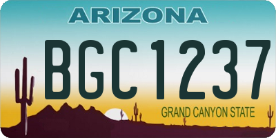 AZ license plate BGC1237