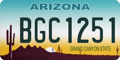 AZ license plate BGC1251