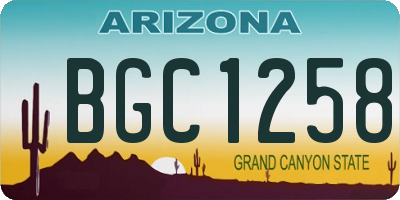 AZ license plate BGC1258