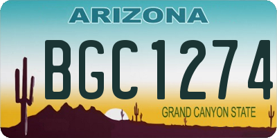 AZ license plate BGC1274