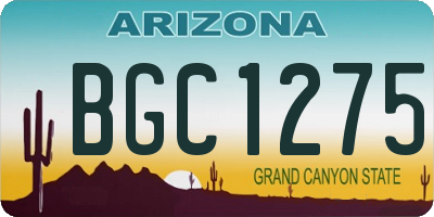 AZ license plate BGC1275