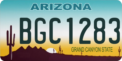 AZ license plate BGC1283