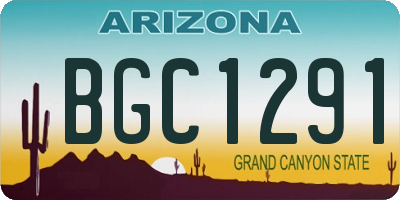 AZ license plate BGC1291