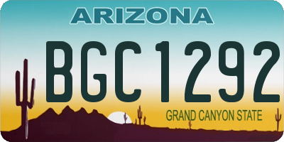AZ license plate BGC1292