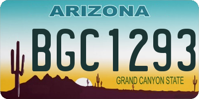 AZ license plate BGC1293