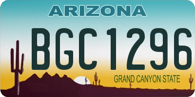 AZ license plate BGC1296
