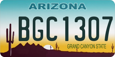 AZ license plate BGC1307