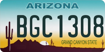 AZ license plate BGC1308