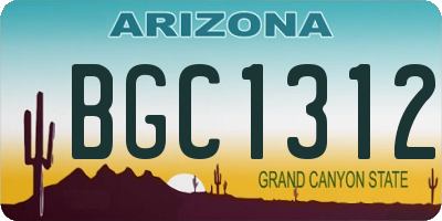 AZ license plate BGC1312