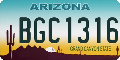 AZ license plate BGC1316