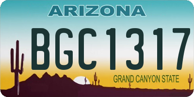 AZ license plate BGC1317