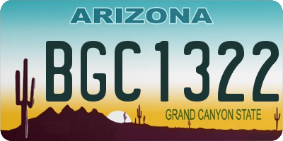 AZ license plate BGC1322