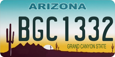 AZ license plate BGC1332