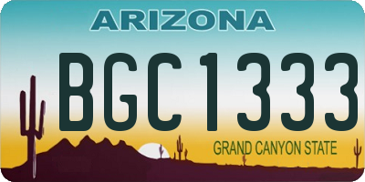 AZ license plate BGC1333