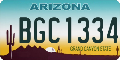AZ license plate BGC1334