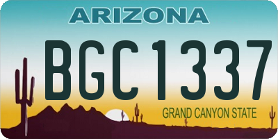 AZ license plate BGC1337