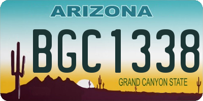 AZ license plate BGC1338