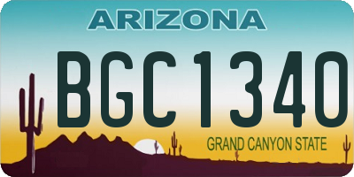 AZ license plate BGC1340