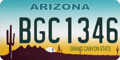 AZ license plate BGC1346