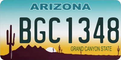 AZ license plate BGC1348