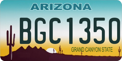 AZ license plate BGC1350