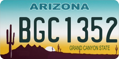 AZ license plate BGC1352