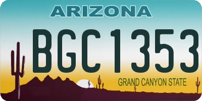 AZ license plate BGC1353