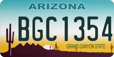 AZ license plate BGC1354