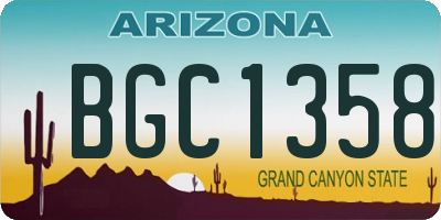AZ license plate BGC1358