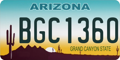 AZ license plate BGC1360