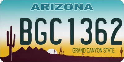 AZ license plate BGC1362