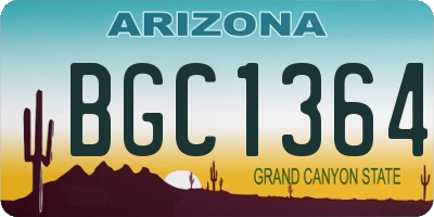 AZ license plate BGC1364