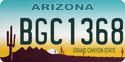 AZ license plate BGC1368