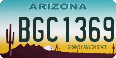 AZ license plate BGC1369