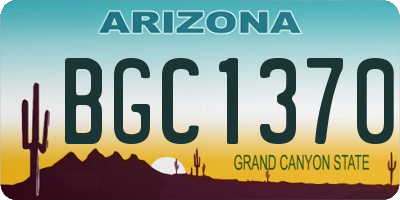 AZ license plate BGC1370