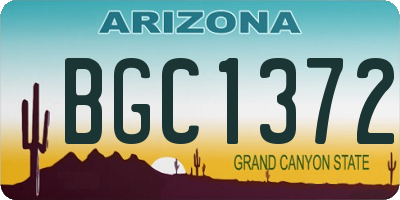 AZ license plate BGC1372
