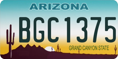 AZ license plate BGC1375