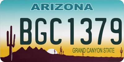 AZ license plate BGC1379