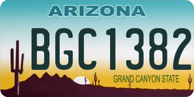 AZ license plate BGC1382