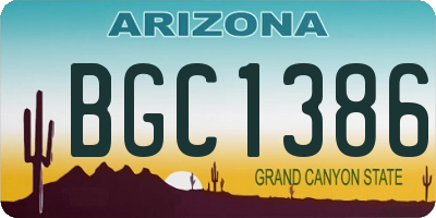 AZ license plate BGC1386