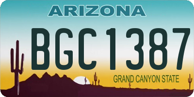 AZ license plate BGC1387
