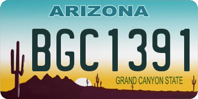 AZ license plate BGC1391