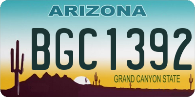 AZ license plate BGC1392
