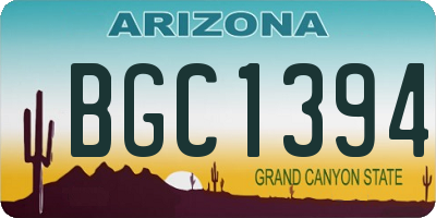 AZ license plate BGC1394