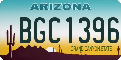 AZ license plate BGC1396